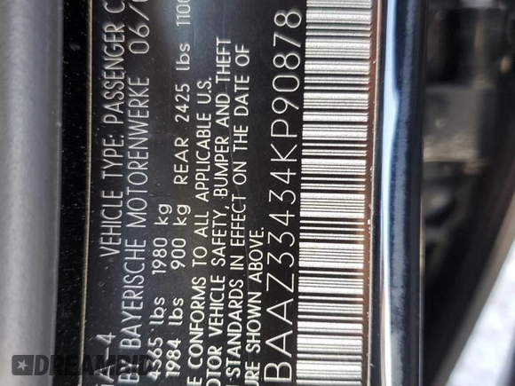 2004 BMW 3 Series 325i с VIN WBAAZ33434KP90878, выставлен на аукционе Copart как лот 58998695 с пробегом 87 473 миль миль и Списание • Salvage title. История ставок и продаж доступна на DreamBid. Изображение 12.