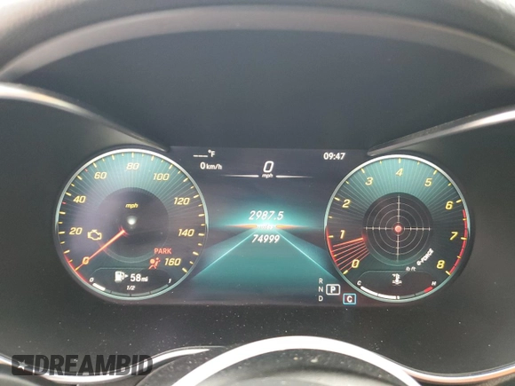 2020 Mercedes-Benz C 300 z VIN WDDWF8EB4LR559008, wystawiony jako Copart lot #57381275 z przebiegiem 74 999 mil mil oraz Szkoda całkowita • Salvage title. Historia ofert i sprzedaży dostępna na DreamBid. Obrazek 9.
