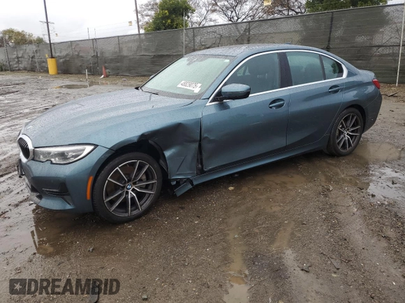 2021 BMW 3 Series 330i with VIN 3MW5R1J03M8B65999, listed as a Copart auction lot 48829075 with 39,730 mi miles and Salvage Title. Bid and sale history available at carsss.com. Image 1.