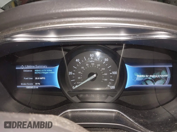 2013 Ford Fusion SE Hybrid with VIN 3FA6P0LU7DR254983, listed as a IAAI auction lot 41883531 with 188,585 mi miles and . Bid and sale history available at carsss.com. Image 7.