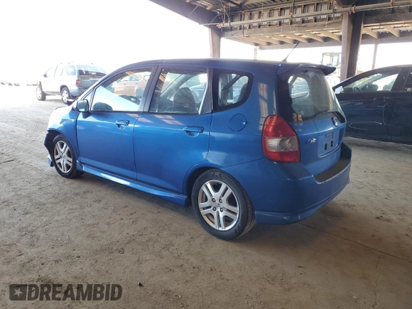 2007 Honda Fit Sport with VIN JHMGD37667S035962, listed as a Copart auction lot 50174485 with 167,756 mi miles and Salvage Title. Bid and sale history available at carsss.com. Image 2.