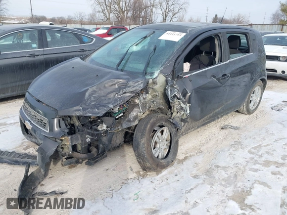 2014 Chevrolet Sonic LT with VIN 1G1JC6SB3E4219055, listed as a IAAI auction lot 41411713 with 76,047 mi miles. Bid and sale history available at carsss.com. Image 2.