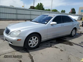 2001 Mercedes-Benz S 320/430/500 with VIN WDBNG70J11A198200, listed as a Copart auction lot 58005415 with 98,953 mi miles and Salvage title. Bid and sale history available at DreamBid. Image 1.