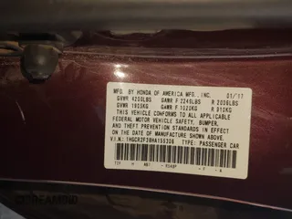 2017 Honda Accord Sedan LX with VIN 1HGCR2F38HA155306, listed as a IAAI auction lot 41861579 with 162,464 mi miles. Bid and sale history available at carsss.com. Image 9.