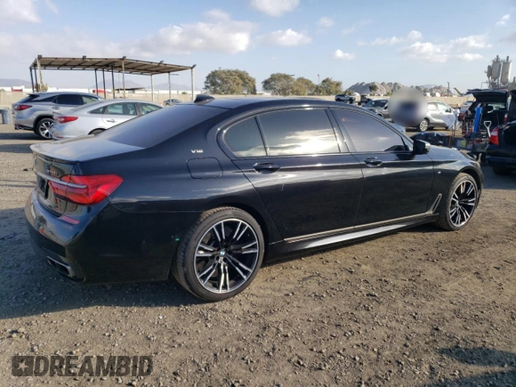 2018 BMW 7 Series M760i xDrive with VIN WBA7H6C50JG614781, listed as a Copart auction lot 83689234 with 49,873 mi miles and Salvage Title. Bid and sale history available at carsss.com. Image 3.