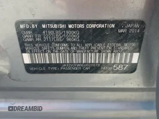 2014 Mitsubishi Lancer SE z VIN JA32V2FW3EU021070, wystawiony jako Copart lot #58239705 z przebiegiem 120 060 mil mil oraz Szkoda całkowita • Salvage title. Historia ofert i sprzedaży dostępna na DreamBid. Obrazek 12.