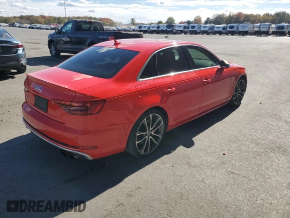 2018 Audi S4 Prestige with VIN WAUC4AF44JA002599, listed as a Copart auction lot 76480454 with 67,325 mi miles and Salvage Title. Bid and sale history available at carsss.com. Image 3.