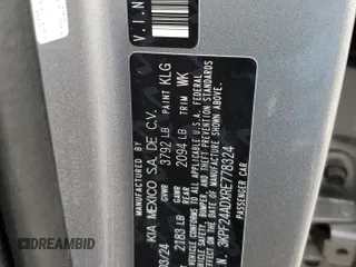 2024 Kia Forte LXS with VIN 3KPF24ADXRE778324, listed as a Copart auction lot 50536755 with 1,487 mi miles and Salvage Title. Bid and sale history available at DreamBid. Image 12.