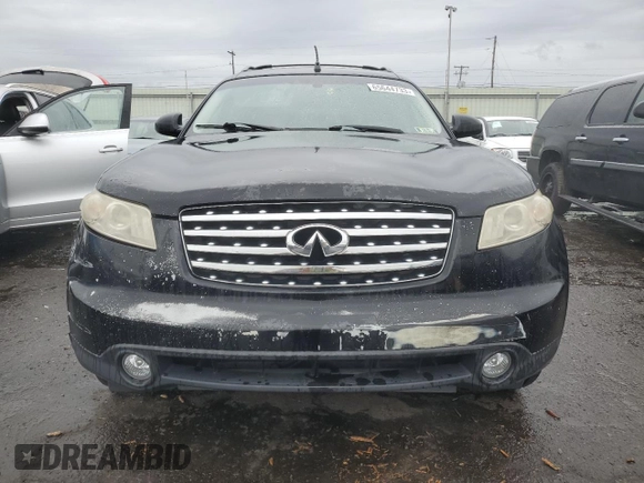 2005 Infiniti FX z VIN JNRAS08W05X217666, wystawiony jako Copart lot #37808544 z przebiegiem 172 472 mil mil oraz Szkoda całkowita • Salvage title. Historia ofert i sprzedaży dostępna na DreamBid. Obrazek 5.