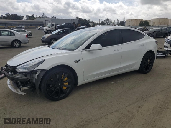 2019 Tesla Model 3 Mid Range with VIN 5YJ3E1EA8KF412886, listed as a Copart auction lot 50824565 with 54,803 mi miles and Salvage Title. Bid and sale history available at carsss.com. Image 1.
