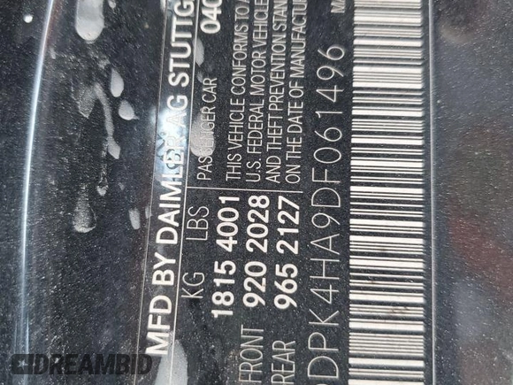 2013 Mercedes-Benz SLK 250 with VIN WDDPK4HA9DF061496, listed as a Copart auction lot 55575215 with 94,123 mi miles and Salvage Title. Bid and sale history available at DreamBid. Image 12.