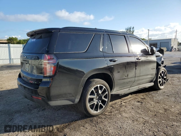 2023 Chevrolet Tahoe RST with VIN 1GNSCRKDXPR483465, listed as a Copart auction lot 77744604 with 11,078 mi miles and Salvage title. Bid and sale history available at DreamBid. Image 3.