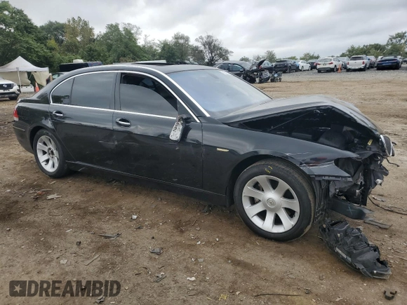 2006 BMW 7 Series 750Li with VIN WBAHN83596DT25366, listed as a Copart auction lot 71251924 with Not Provided miles and Salvage Title. Bid and sale history available at carsss.com. Image 4.