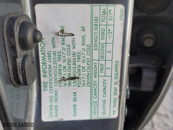 2005 Suzuki XL-7 LX with VIN JS3TY92V854104823, listed as a Copart auction lot 75951794 with 0 mi miles and Non Repairable. Bid and sale history available at carsss.com. Image 14.