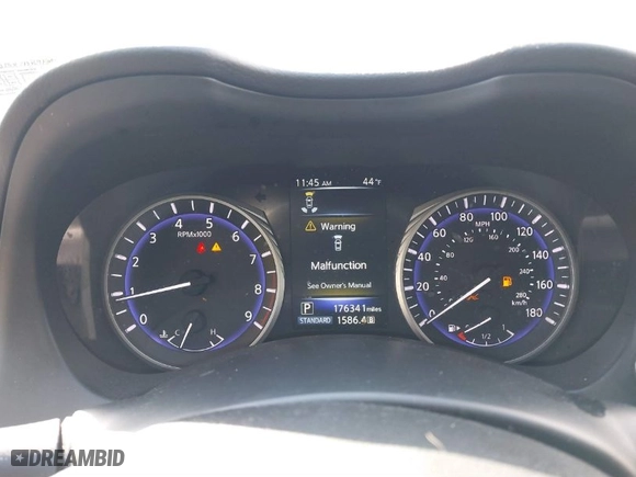 2015 Infiniti Q50 Premium with VIN JN1BV7AR4FM414029, listed as a IAAI auction lot 41525739 with 176,341 mi miles. Bid and sale history available at carsss.com. Image 7.