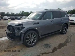 2017 Infiniti QX80 with VIN JN8AZ2NF0H9644600, listed as a Copart auction lot 54539075 with 81,648 mi miles and Salvage title. Bid and sale history available at DreamBid. Image 1.