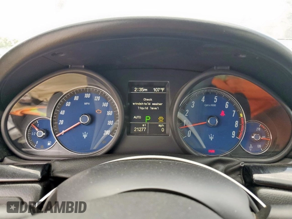 2015 Maserati GranTurismo Sport z VIN ZAM45VMA3F0132242, wystawiony jako Copart lot #60494525 z przebiegiem 21 277 mil mil oraz Szkoda całkowita • Salvage title. Historia ofert i sprzedaży dostępna na DreamBid. Obrazek 9.