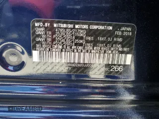 2018 Mitsubishi Outlander ES z VIN JA4AD2A33JJ004725, wystawiony jako Copart lot #55517105 z przebiegiem 79 815 mil mil oraz Szkoda całkowita • Salvage title. Historia ofert i sprzedaży dostępna na DreamBid. Obrazek 13.
