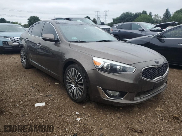 2014 Kia Cadenza Premium with VIN KNALN4D7XE5128265, listed as a Copart auction lot 65927464 with 99,127 mi miles and Salvage Title. Bid and sale history available at carsss.com. Image 4.