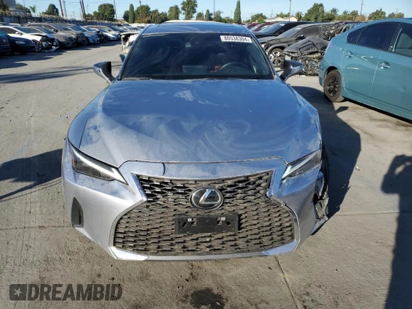 2023 Lexus IS with VIN JTHCA1D22P5125427, listed as a Copart auction lot 80538304 with 16,182 mi miles and Salvage Title. Bid and sale history available at carsss.com. Image 5.
