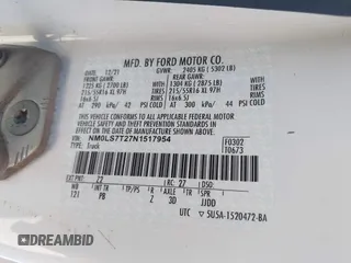 2022 Ford Transit Connect XLT с VIN NM0LS7T27N1517954, выставлен на аукционе IAAI как лот 42188496 с пробегом 92 381 миль миль и . История ставок и продаж доступна на DreamBid. Изображение 9.