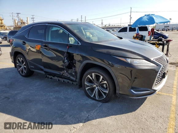 2022 Lexus RX 450h with VIN 2T2HGMDA2NC090365, listed as a Copart auction lot 56177755 with 49,583 mi miles and Salvage title. Bid and sale history available at DreamBid. Image 4.