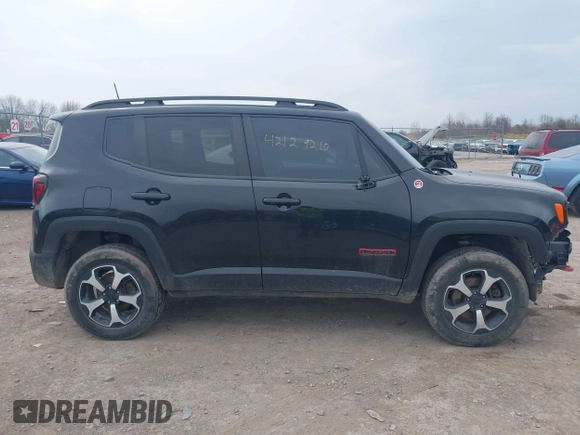 2019 Jeep Renegade Trailhawk with VIN ZACNJBC14KPK76923, listed as a IAAI auction lot 42129210 with 100,238 mi miles and . Bid and sale history available at DreamBid. Image 13.