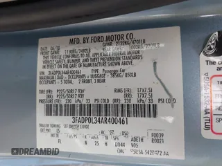 2010 Ford Fusion Hybrid with VIN 3FADP0L34AR400461, listed as a IAAI auction lot 42126130 with Not Provided miles and . Bid and sale history available at DreamBid. Image 9.