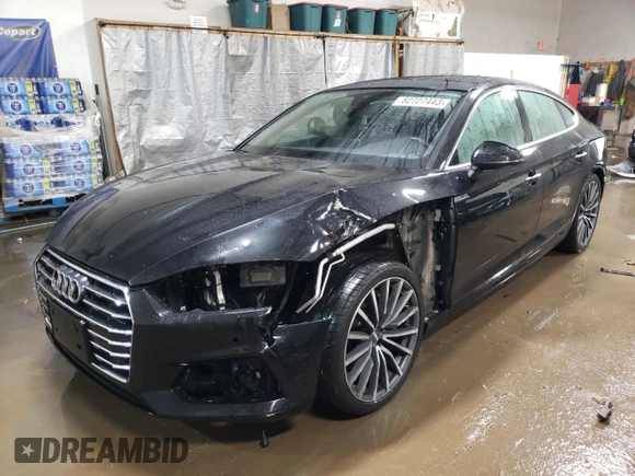 2019 Audi A5 Sportback Premium Plus with VIN WAUBNCF59KA003973, listed as a Copart auction lot 82727443 with 83,187 mi miles. Bid and sale history available at carsss.com. Image 1.