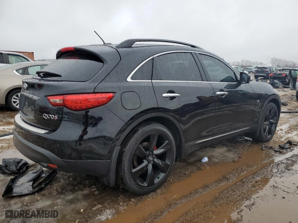 2017 Infiniti QX70 with VIN JN8CS1MU5HM140872, listed as a Copart auction lot 38888244 with 77,421 mi miles. Bid and sale history available at carsss.com. Image 3.
