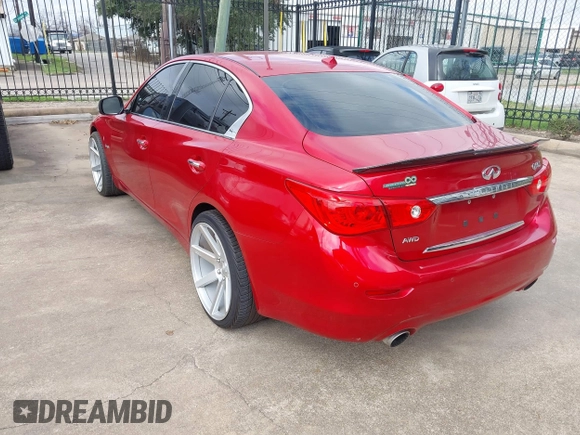 2017 Infiniti Q50 Red Sport 400 with VIN JN1FV7AR4HM870570, listed as a IAAI auction lot 41510557 with 1 mi miles. Bid and sale history available at carsss.com. Image 3.