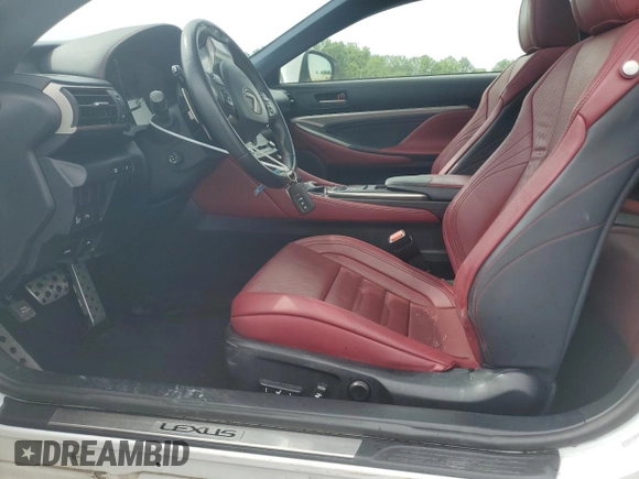 2015 Lexus RC 350 F Sport with VIN JTHHE5BC8F5000511, listed as a Copart auction lot 61220175 with 93,587 mi miles and Salvage title. Bid and sale history available at DreamBid. Image 7.