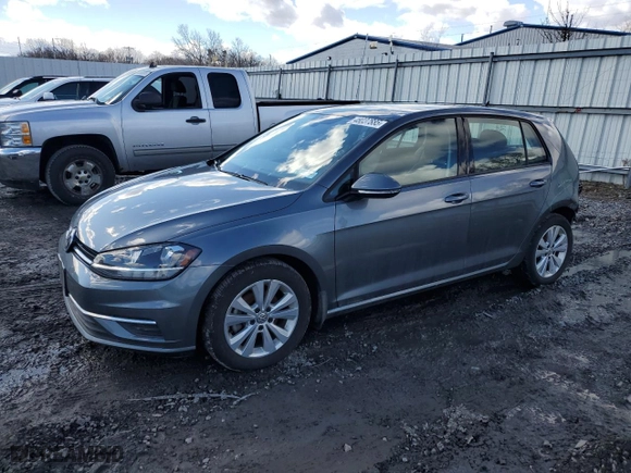 2021 Volkswagen Golf TSI with VIN 3VWG57AU8MM007756, listed as a Copart auction lot 48037885 with 56,452 mi miles and Salvage Title. Bid and sale history available at carsss.com. Image 1.