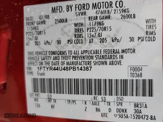 2008 Ford Ranger XLT with VIN 1FTYR44U48PB14387, listed as a Copart auction lot 85866864 with 97,677 mi miles and Salvage Title. Bid and sale history available at carsss.com. Image 12.