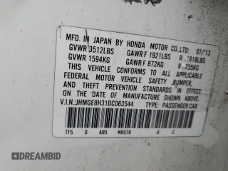 2013 Honda Fit with VIN JHMGE8H31DC063544, listed as a Copart auction lot 43292445 with 0 mi miles and Salvage Title. Bid and sale history available at carsss.com. Image 12.