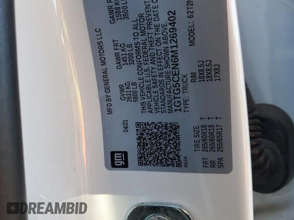 2021 GMC Canyon 2WD Elevation with VIN 1GTG5CEN6M1269402, listed as a Copart auction lot 80475234 with 0 mi miles and Salvage Title. Bid and sale history available at carsss.com. Image 12.
