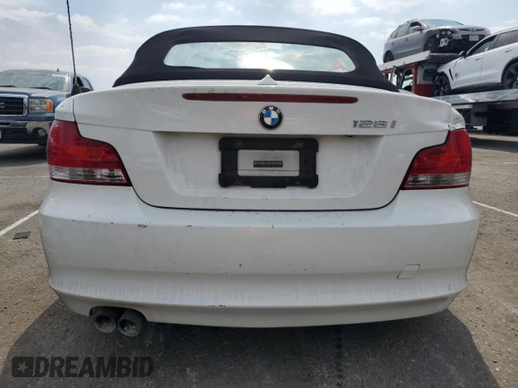 2008 BMW 1 Series 128i with VIN WBAUN13558VH80138, listed as a Copart auction lot 72604234 with 153,055 mi miles and Salvage Title. Bid and sale history available at carsss.com. Image 6.