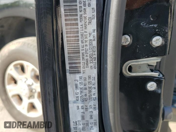 2020 Ram 2500 Big Horn with VIN 3C6UR5DL1LG115318, listed as a Copart auction lot 53909135 with 88,078 mi miles and Salvage title. Bid and sale history available at DreamBid. Image 12.