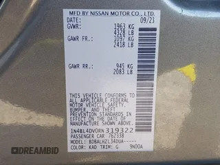 2024 Nissan Altima SV with VIN 1N4BL4DV0RN319322, listed as a IAAI auction lot 41988599 with 36,148 mi miles and . Bid and sale history available at DreamBid. Image 9.