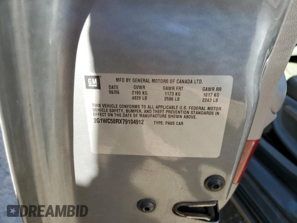 2007 Chevrolet Impala LT with VIN 2G1WC58RX79104912, listed as a Copart auction lot 47450135 with 195,886 mi miles and Salvage Title. Bid and sale history available at DreamBid. Image 15.
