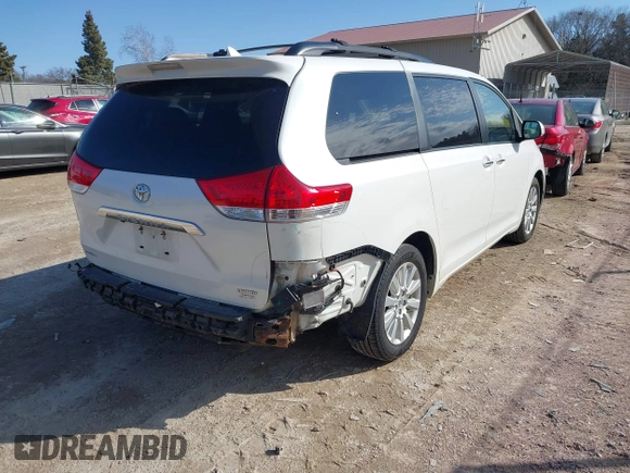 2014 Toyota Sienna Ltd with VIN 5TDDK3DC0ES090160, listed as a IAAI auction lot 41763998 with 160,508 mi miles. Bid and sale history available at carsss.com. Image 4.