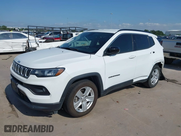 2022 Jeep Compass Latitude with VIN 3C4NJCBB8NT137619, listed as a IAAI auction lot 42211859 with 31,319 mi miles and . Bid and sale history available at DreamBid. Image 2.