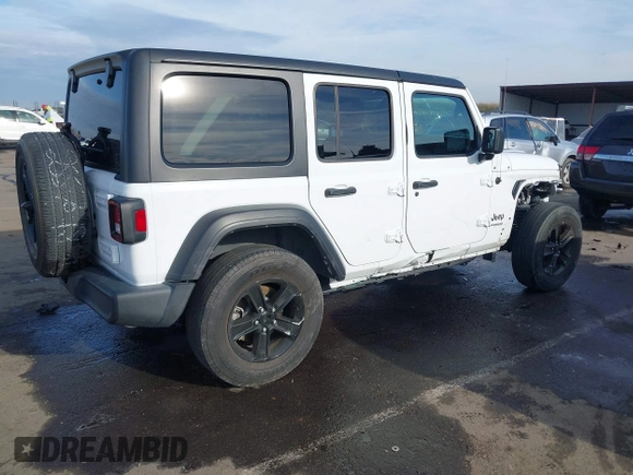 2022 Jeep Wrangler Unlimited Sport S with VIN 1C4HJXDN9NW154922, listed as a IAAI auction lot 41230408 with 35,187 mi miles. Bid and sale history available at carsss.com. Image 4.