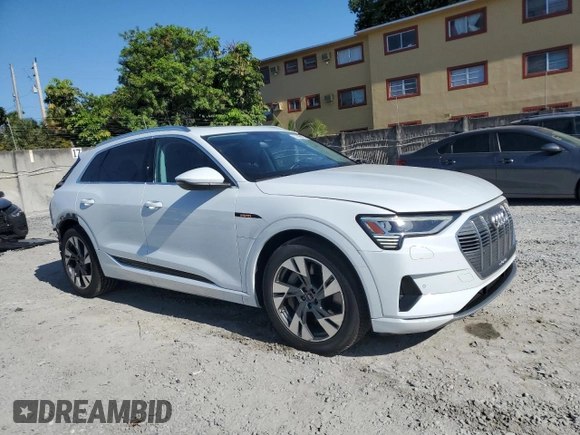 2022 Audi e-tron Premium z VIN WA1AAAGE0NB023860, wystawiony jako Copart lot #57395415 z przebiegiem 52 335 mil mil oraz Nie do naprawy. Historia ofert i sprzedaży dostępna na DreamBid. Obrazek 4.