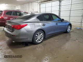 2015 Infiniti Q50 Premium with VIN JN1BV7AP8FM337048, listed as a Copart auction lot 83052064 with 128,640 mi miles and Salvage Title. Bid and sale history available at carsss.com. Image 3.