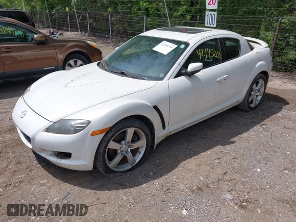 2005 Mazda RX-8 with VIN JM1FE17N150142559, listed as a IAAI auction lot 42145200 with 124,364 mi miles. Bid and sale history available at carsss.com. Image 2.