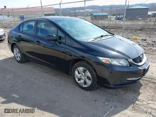 2013 Honda Civic Sdn LX with VIN 19XFB2F57DE252943, listed as a IAAI auction lot 41813413 with 180,166 mi miles. Bid and sale history available at carsss.com. Image 1.