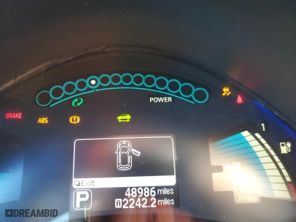 2015 Nissan LEAF S with VIN 1N4AZ0CP1FC308908, listed as a Copart auction lot 50731015 with 48,986 mi miles and Salvage Title. Bid and sale history available at carsss.com. Image 9.