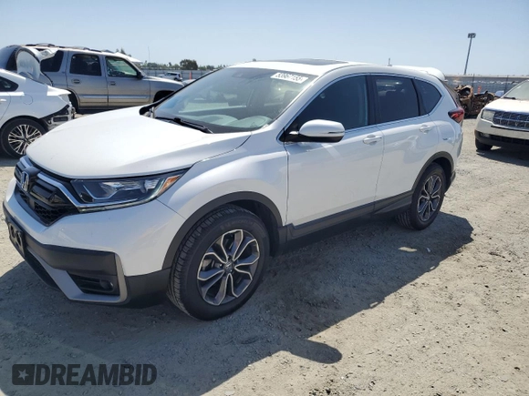 2020 Honda CR-V EX with VIN 2HKRW2H55LH689235, listed as a Copart auction lot 53967155 with 49,166 mi miles and Salvage Title. Bid and sale history available at carsss.com. Image 1.