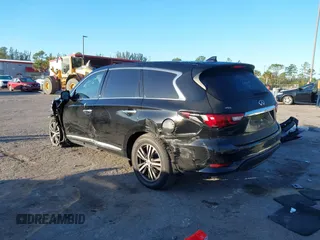 2019 Infiniti QX60 LUXE with VIN 5N1DL0MN0KC548592, listed as a IAAI auction lot 41305876 with 142,064 mi miles. Bid and sale history available at carsss.com. Image 3.